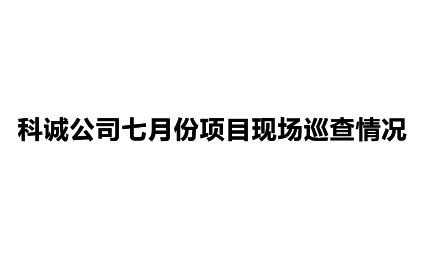 科诚公司七月份项目现场巡查情况